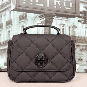 Tory Burch 87872 Willa Matte Mini Top Handle Bag Black